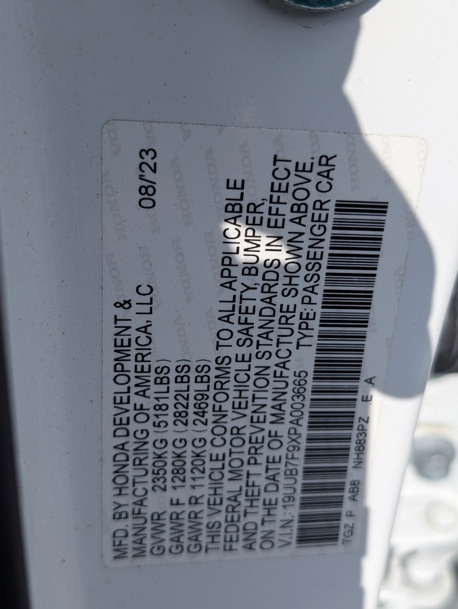 2023 Acura TLX Type S w/Performance Tire