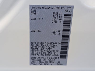 2025 Nissan Altima SR