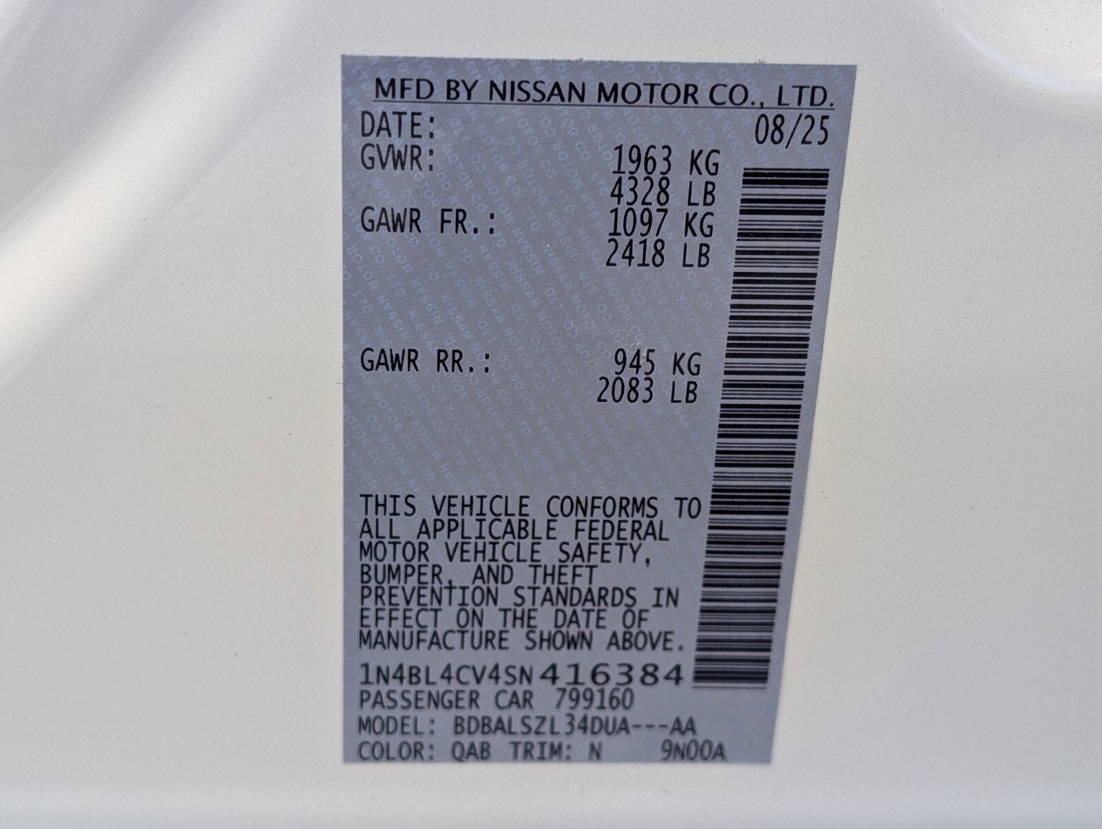 2025 Nissan Altima SR