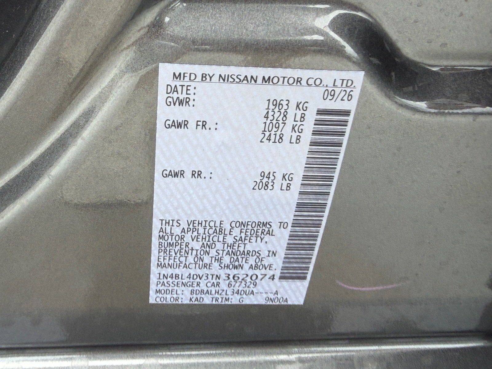 2026 Nissan Altima SV