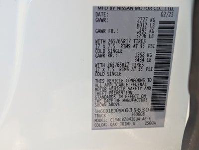 2025 Nissan Frontier Crew Cab SV