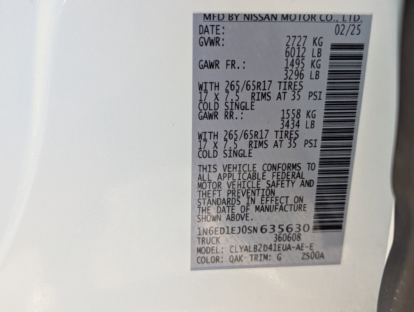 2025 Nissan Frontier Crew Cab SV