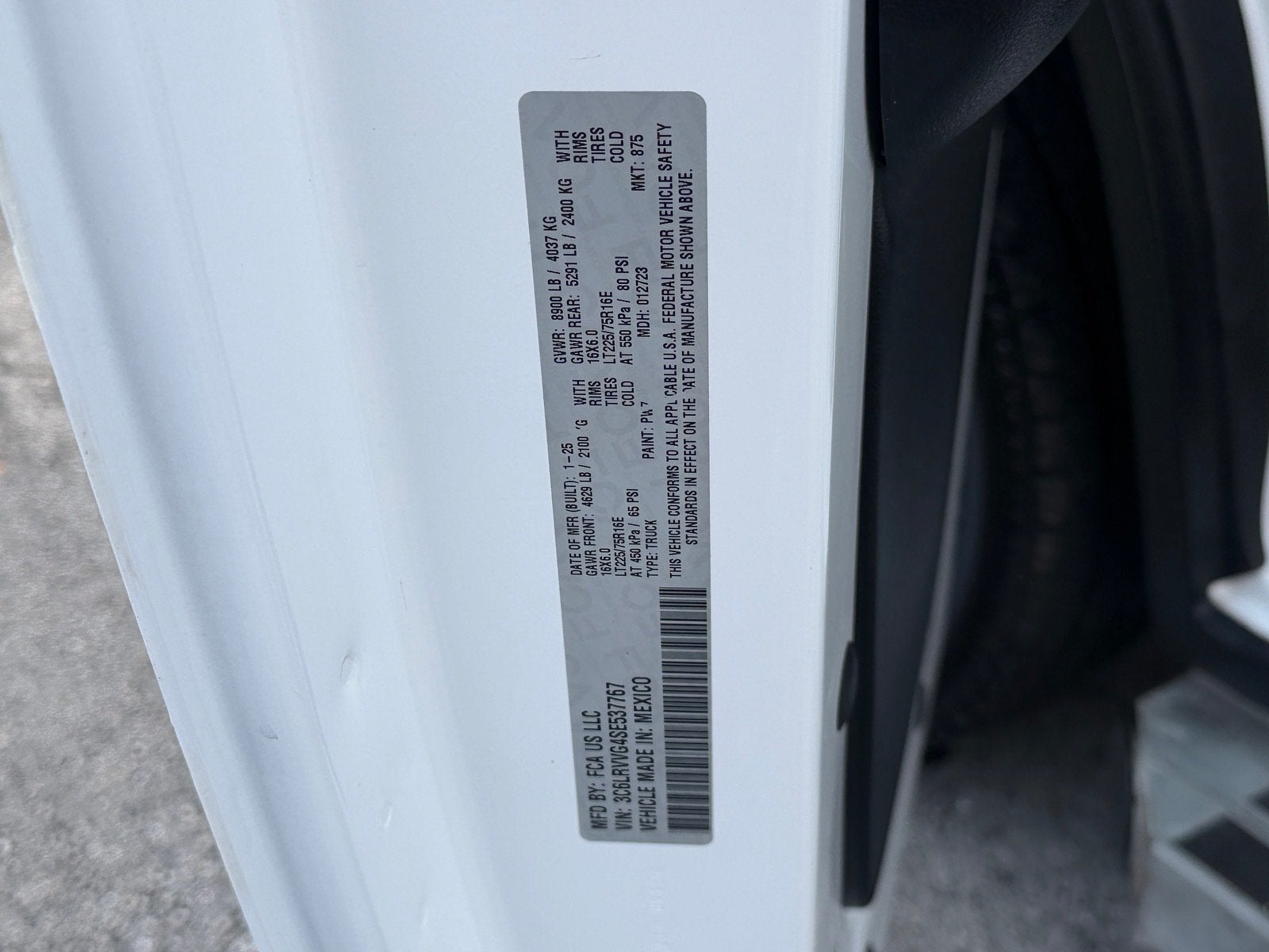 2025 RAM ProMaster Cargo Van Tradesman