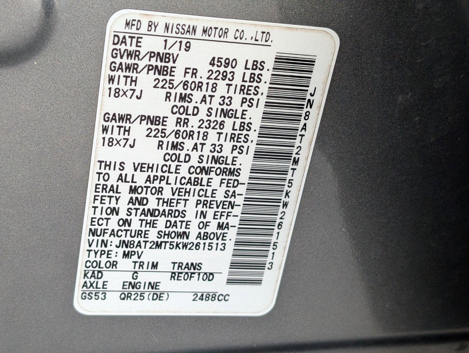 2019 Nissan Rogue SV