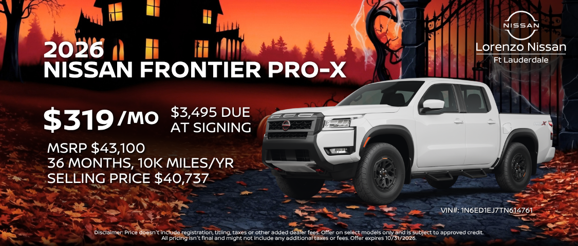 2026 Nissan Frontier SV Mobile Offer Banner