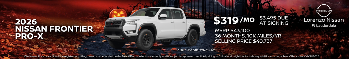 2026 Nissan Frontier SV Offer Banner