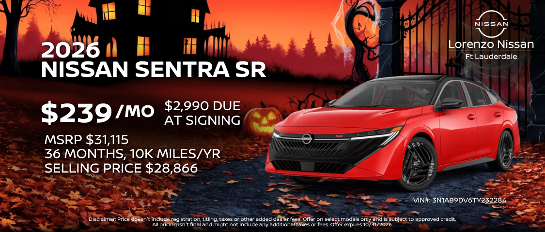 2026 Nissan Sentra SV Mobile Offer Banner