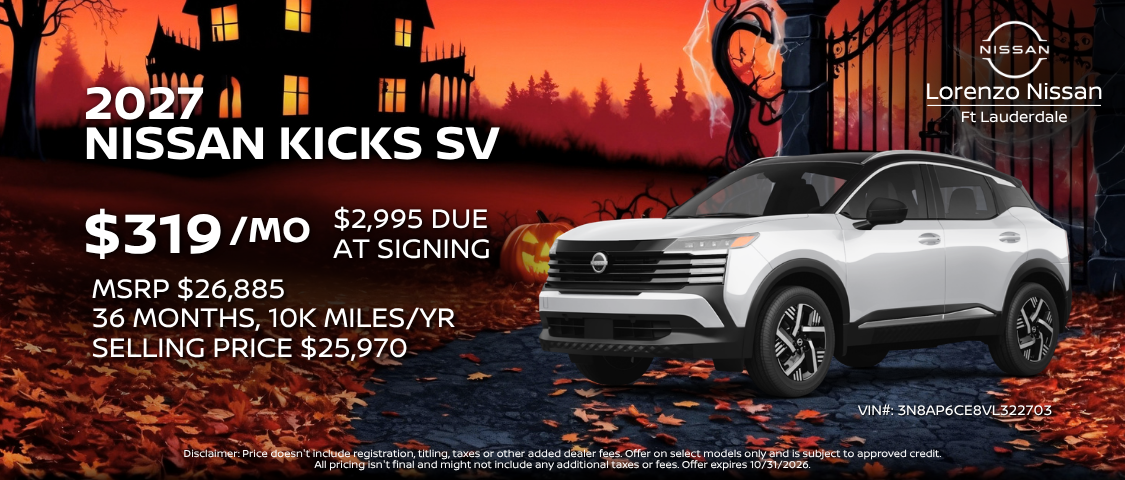 2026 Nissan Kicks SR Mobile Offer Banner