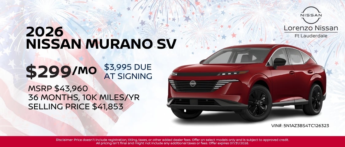 2026 Nissan Murano SV Mobile Offer Banner