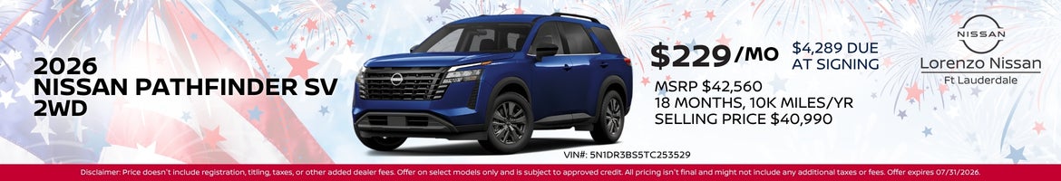 2026 Nissan Pathfinder Offer Banner