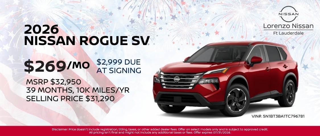 2026 Nissan Rogue SV Mobile Offer Banner