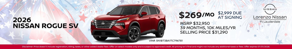 2026 Nissan Rogue SV Offer Banner