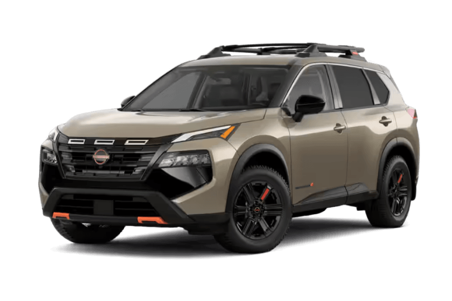 2026.5 Nissan Rogue Rock Creek in Baja Storm Metallic in three quarter angle.
